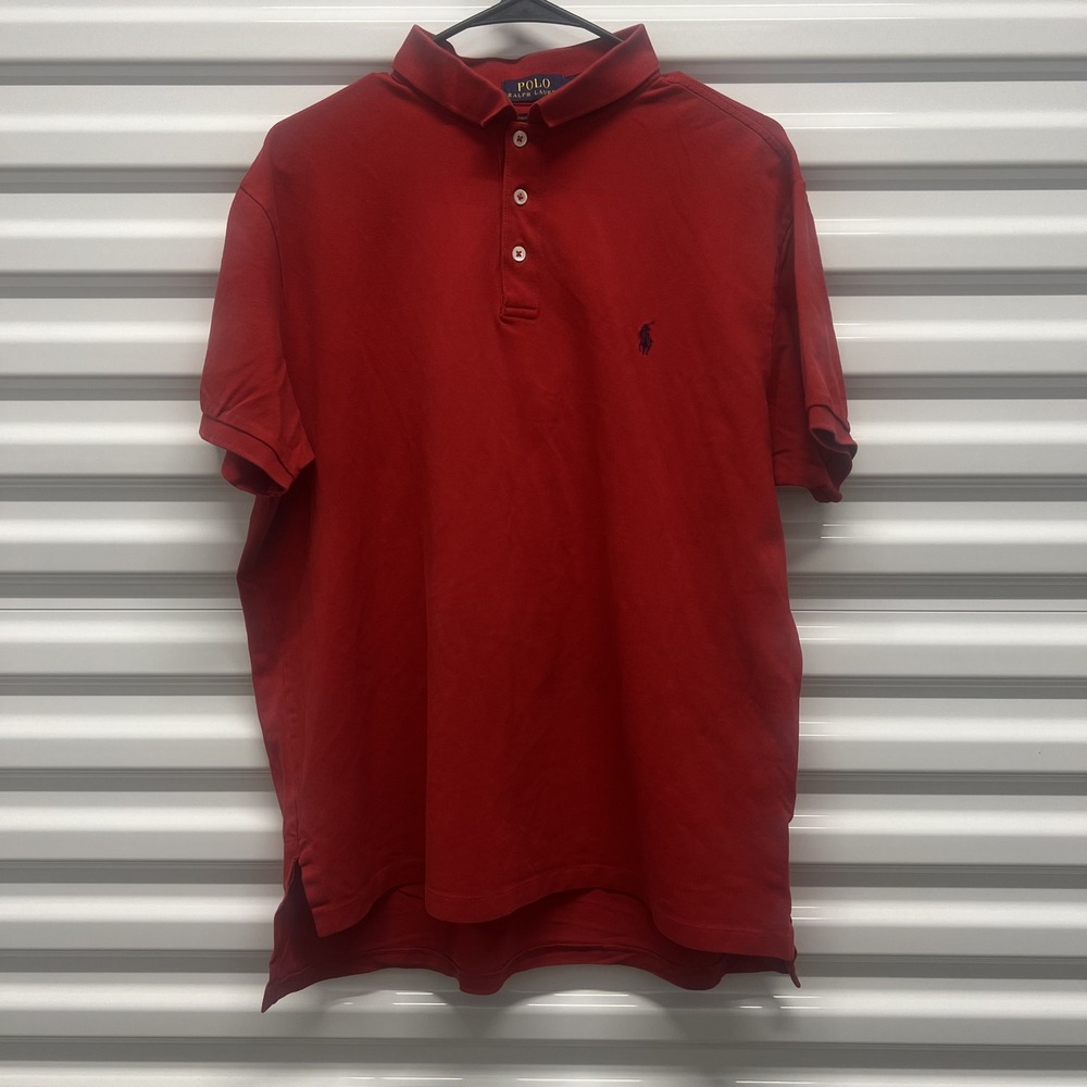 Polo Ralph Lauren Mens Polo Shirt XL Pima Cotton Red Stretch Mesh Pony Logo XL